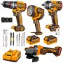Ingco - Cordless Impact Drill 96NM And Cordless Grinder Combo Kit