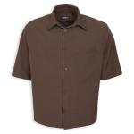 Brown Crop Short Sleeve Shirt