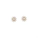 Goldair Gold Diamante Flower Stud Earrings