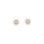 Goldair Gold Diamante Flower Stud Earrings