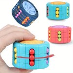 3D Cylindrical Cube Toys Rotating And Sliding Educational Toys Early Education Thinking Training Fingertip Toys Gyroscope Rotati