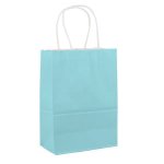 Medium Light Blue Party Bag With Handle Pack Of 10