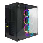Redragon Wideload Rgb Tempered Glass FRONT SIDE|3XRGB Fan|atx|micro Atx|mini ITX|EATX|390MM Gpu Black