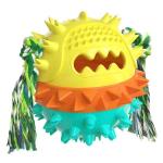 Bouncy Food Dispensing Ball - Yellow And Turquoise