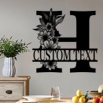 Personalized Floral Family Name Metal Sign - Custom Last Name Wall Art With Detachable Letters Matte Finish Reusable Home Decor 