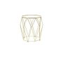 40 X 50 Cm Gold Metal Side Table With Tempered Glass
