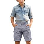 Aimaomi Boys Shorts Summer Baggy Cargo Shorts Elastic Waist Jogger Athletic Short With Pockets Fashion Sports Clothes Light Viol
