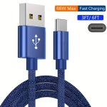 Techbyte USB Type C Data Cable - 1M Braided Fast Charging - Rose Gold