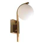 Curved Wall Light Glass Ball Gold Black White - White