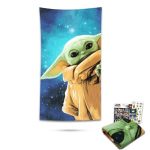 Star Wars Baby Yoda Beach Towel Set - Bundle With 40" X 72" Mandalorian Beach Towel And Phone Wallet Star Wars Beach Accessories