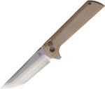 Chop 2 Button Lock Tan Micarta 2406-YLMCT
