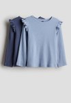 2-PACK Ribbed Cotton Tops - Dusty Blue light Dusty Blue