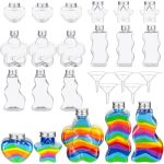 Havawish 20 Pcs Plastic Sand Art Bottles With 5 Funnels Sand Art Containers Kit Collection For Kids Party Bulk End Of School Yea
