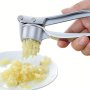 Stainless Steel Garlic Press - Manual Crusher & Ginger Mincer Handheld Kitchen Tool