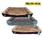 Pet Bed Rectangle “fur” 100X90X18CM