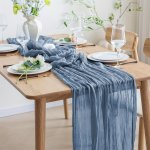 Bohemian Gauze Polyester Table Runner - Woven Rectangle Table Flag For Weddings Christmas Thanksgiving Daily Use Engagement Baby