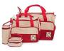 4AKID Red 5 In 1 Multifunctional Baby Diaper Bag
