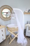 2-IN-1 Curved Arm Cot Mobile And Canopy Netting Stand Wi Range