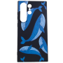 Blue Whale Print Phone Case For Samsung Galaxy S24 Ultra - Black