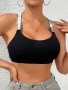 Simple Shinny Shoulder Strap Square Neck Tank Top Comfortable & Breathable Crop Top Women's Lingerie & Underwear