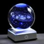 1PC Small 3D Solar System Crystal Ball With LED Base Night Light For Home Decoration Gift For Astronomy Lovers