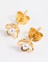 Goldair Gold Plated Sterling Silver Pearl & Flower Stud Earrings