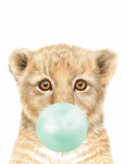 Bubble Gum Lion - Wall Art Print Mint - A1