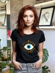 Evil Eye Fitted Tee - Black - Small