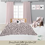 Kids Duvet Set Bunny Dotted Girl Room