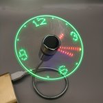 1PS USB Clock Fan Portable With LED Time Display - MINI Flexible Cooling Fan With Switch - Perfect For Desktop Laptop Tablet - C