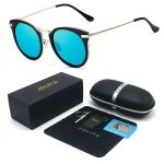 3064 Women Round Polarized Uv Protection TR90 Double-ring Sunglasses