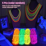 Glow In The Dark Neon Bead Necklaces And Bracelets Set