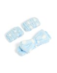 Tweens Blue White Spotted Wristband & Headband Set