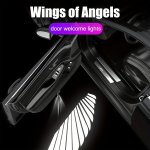 For Smart Wireless Car Door Logo Projector - HD Laser Welcome Lamp With Angel Wings Carbon Fiber Design Battery-powered For Vehi