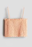 Smocked Strappy Top - Peach