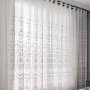 1PC White Basket Towel Embroidered Perforated Window Screen Classroom Bedroom Curtains