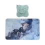 Ultra Water Absorbent Non-slip Marble Oval Bath Mat