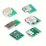 5PCS USB Male Connector/ MINI Micro USB To Dip Adapter Female Connector 2.54 Connector B Type-c USB2.0 3.0 Female Pcb Converter