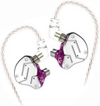Kz Zsn Pro Hybrid Noise Isolating In Ear Monitor Earphones : Purple