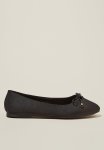 Cotton On Mia Bow Ballerina - Black Grosgrain