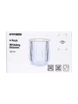 4-PIECE Ribbed Whiskey Glass 250ML - None Clear