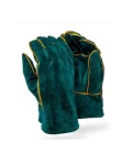Superior Green Lined Leather Welding Gloves – Welted Fully Welted Wrist Length