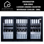 Snomaster Sub-zero 3-DOOR Under-counter Beverage Cooler - 300L
