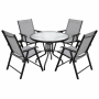 Outdoor 4-SEATER Dining Set - Glass Table And Folding Chairs - XY-C52