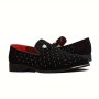 Plus Size Men's Solid Color Slip On Low Heel Loafer Shoes Comfy Non Slip Durable Rubber Sole Fabric Dress Shoes Men's Footwear