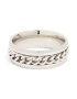 Mens Waterproof Stainless Steel Chain Detail Band Ring - M/l