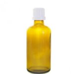 50ML Amber Glass Bottle With Fast Flow Dropper Cap - White