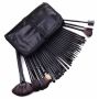 32 Piece Cosmetic Makeup Brush Set With Pouch-black