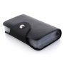 Pu Leather Credit Card Holder Solid Color Card Case Business Id Card Organizer