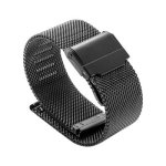 20MM 304 Stainless Steel Double Buckles Replacement Strap Watchband Black